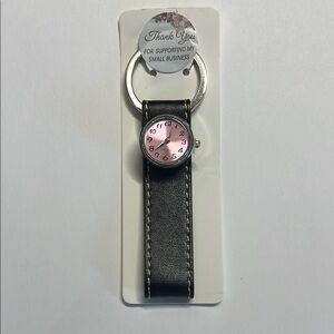 Pink and Black Keychain Watch